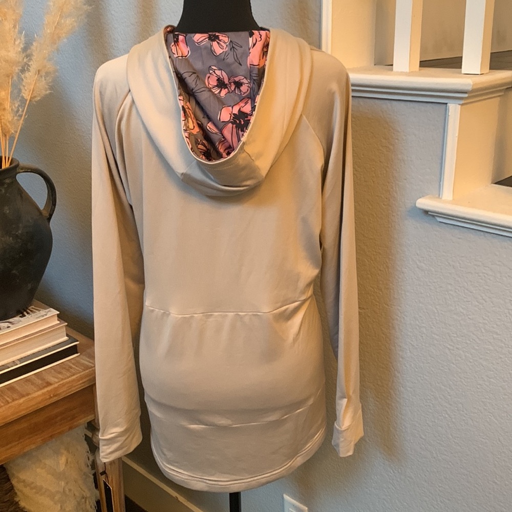 Kay Unger Floral Mauve Hoodie Sweat Shirt - Picture 3 of 7